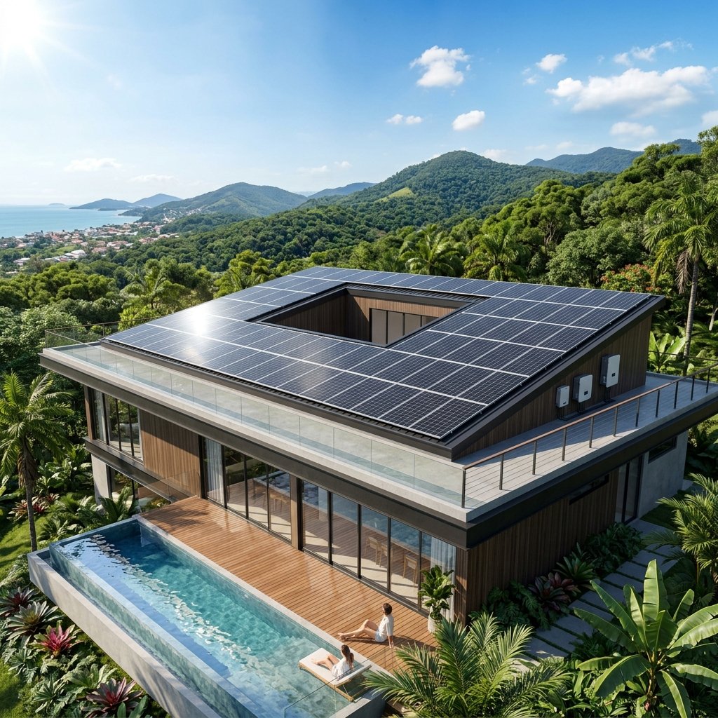 Casa sustentável com energia solar